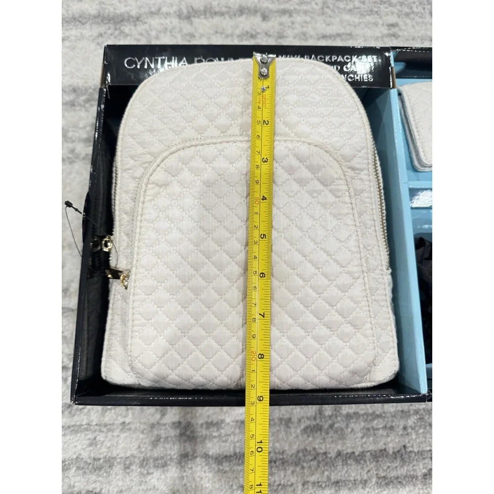 Quilted Mini Backpack  Set with Card Case & 4 Scrunchies By Cynthia Rowley